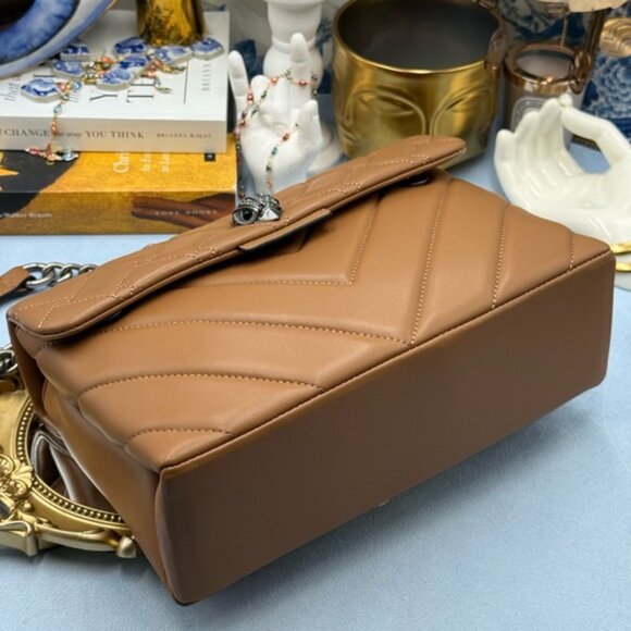 🆕 KURT GEIGER LONDON 🧿 NWOT Leather Kensington Shoulder Bag, Camel Brown - Picture 14 of 16